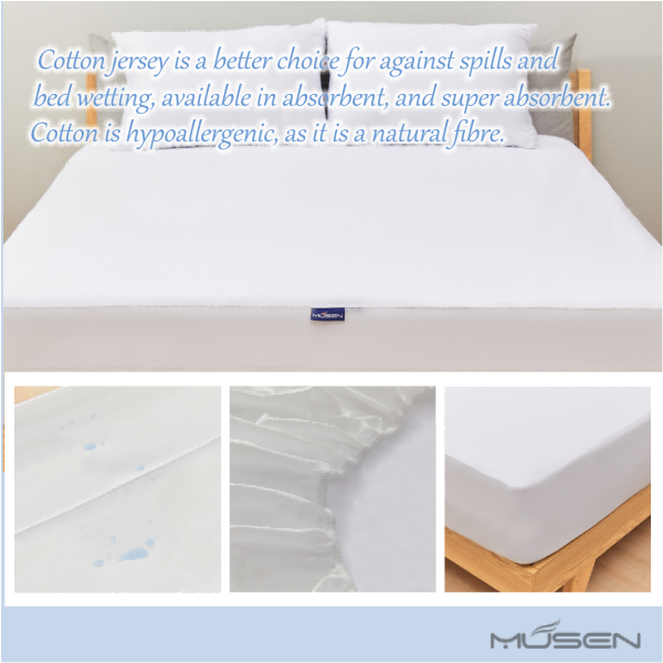 Cotton Waterproof Mattress Protector Hypoallergenic Soft Breathable Mattress Cover-5 sides protective