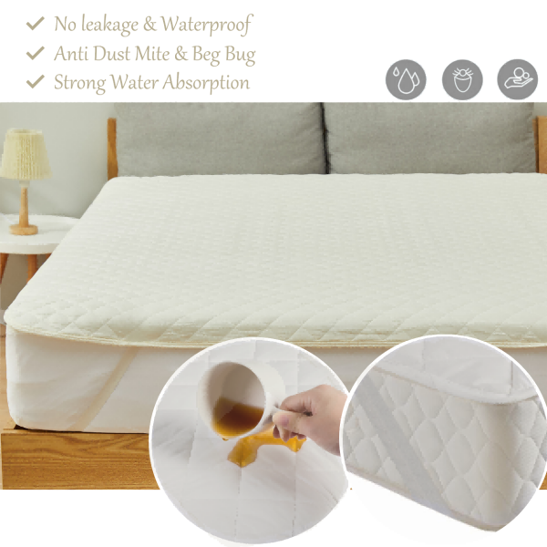 Quilted Fitted Mattress Pad - Mattress Cover Stretches up to 24 Inches Deep - Mattress Topper